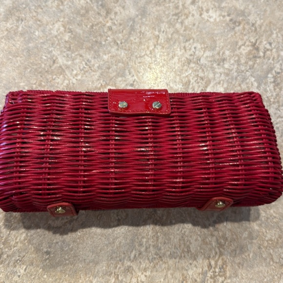 J.Crew Red Straw Clutch W/ Gold Hardware - Picture 4 of 13